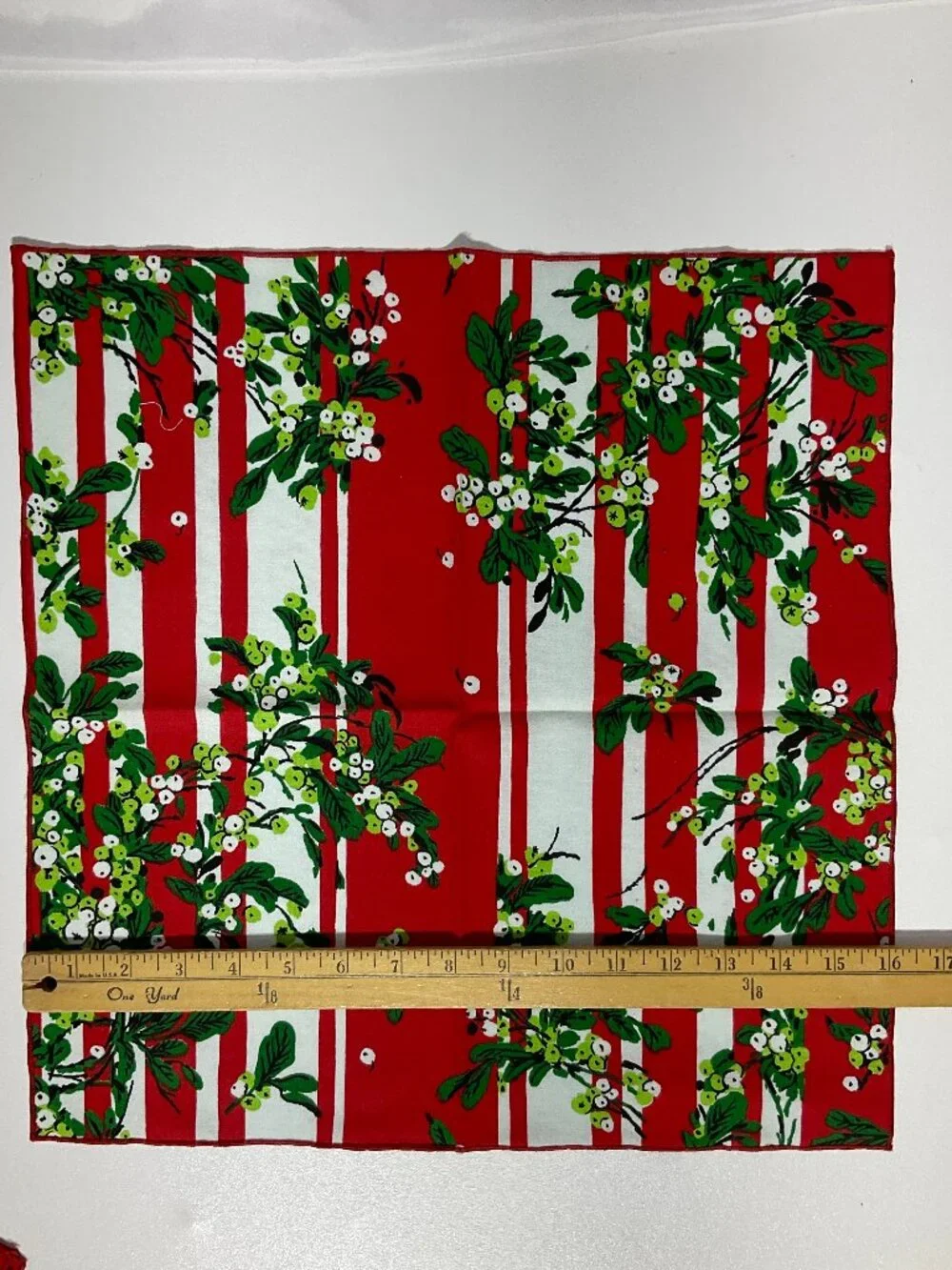 3/$14 Set of 12 Fabric Christmas Napkins Red Green and White